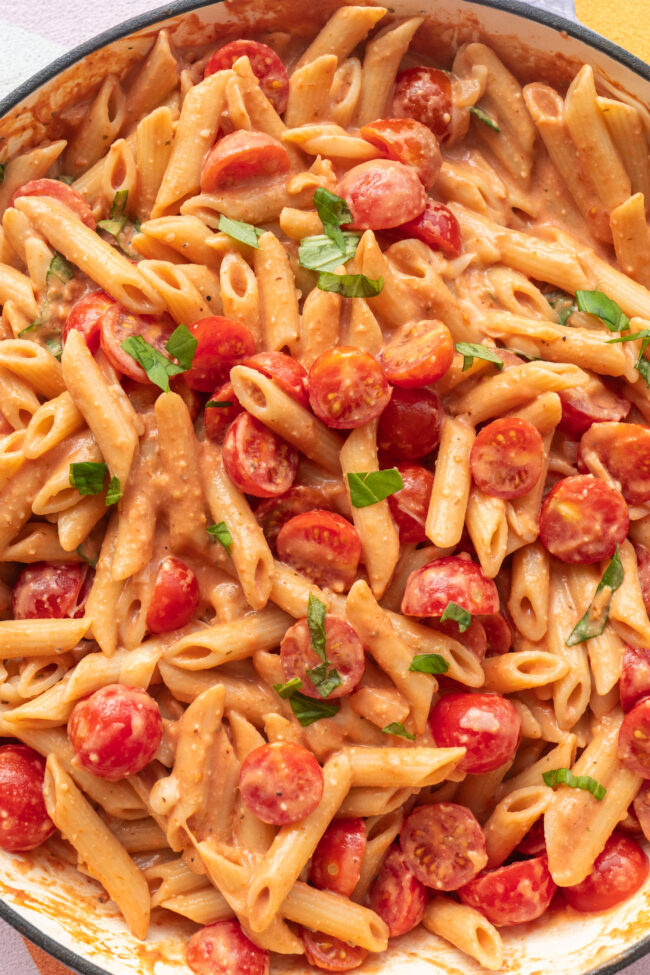 So Fresh Creamy Cherry Tomato Pasta - Brooklyn Farm Girl