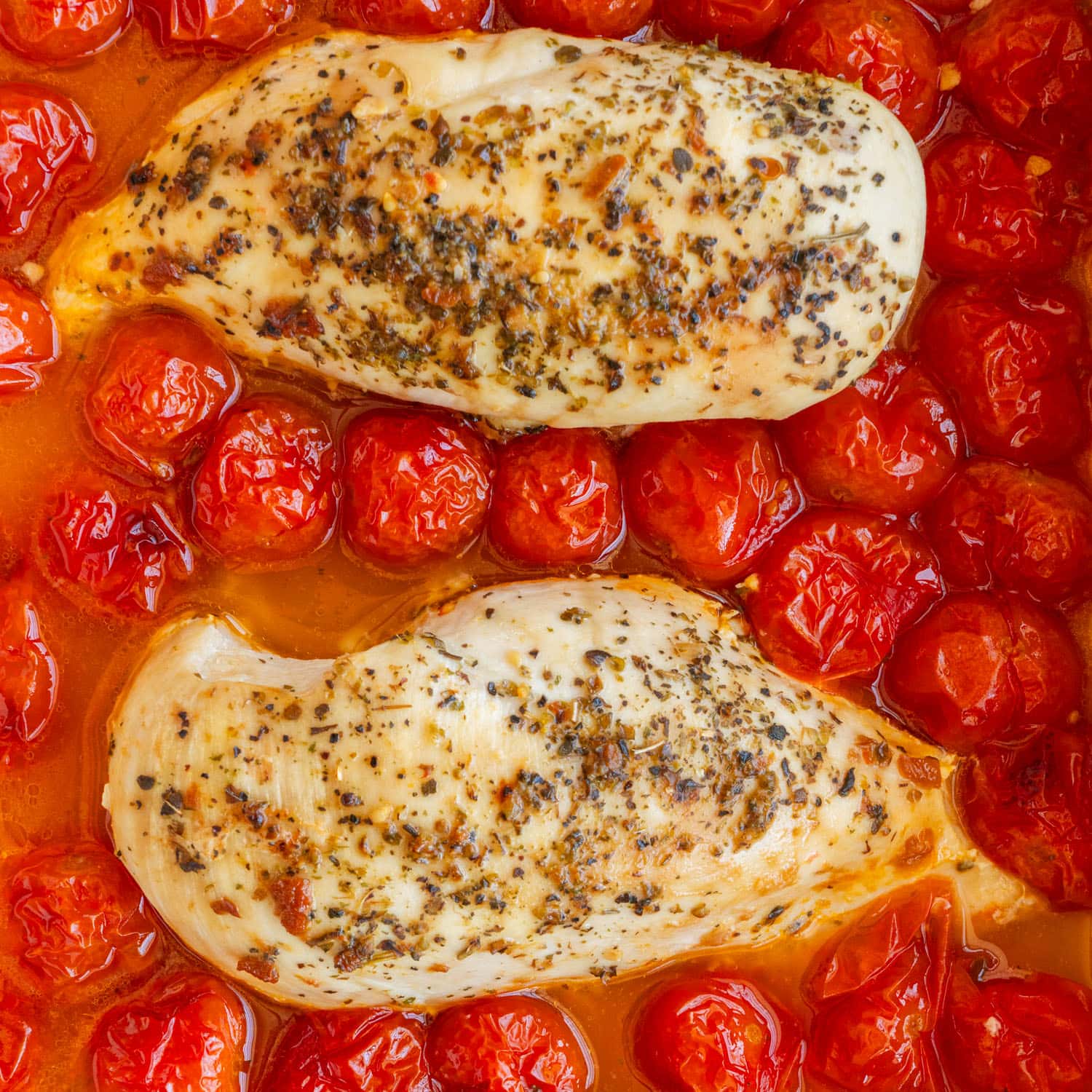 Baked Chicken and Cherry Tomatoes