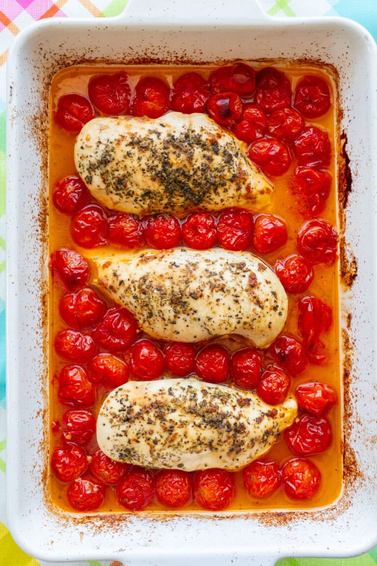 Baked Chicken and Cherry Tomatoes - Brooklyn Farm Girl