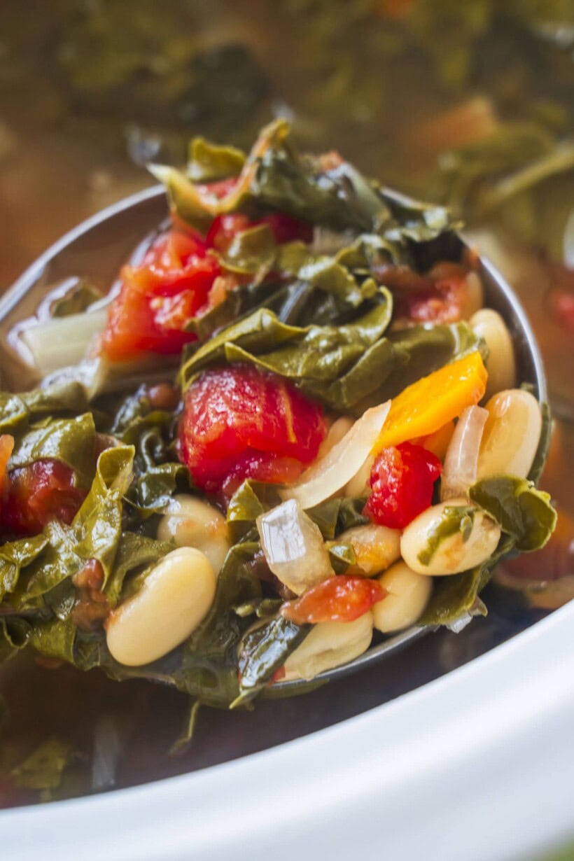Crockpot Swiss Chard & White Bean Stew - Brooklyn Farm Girl