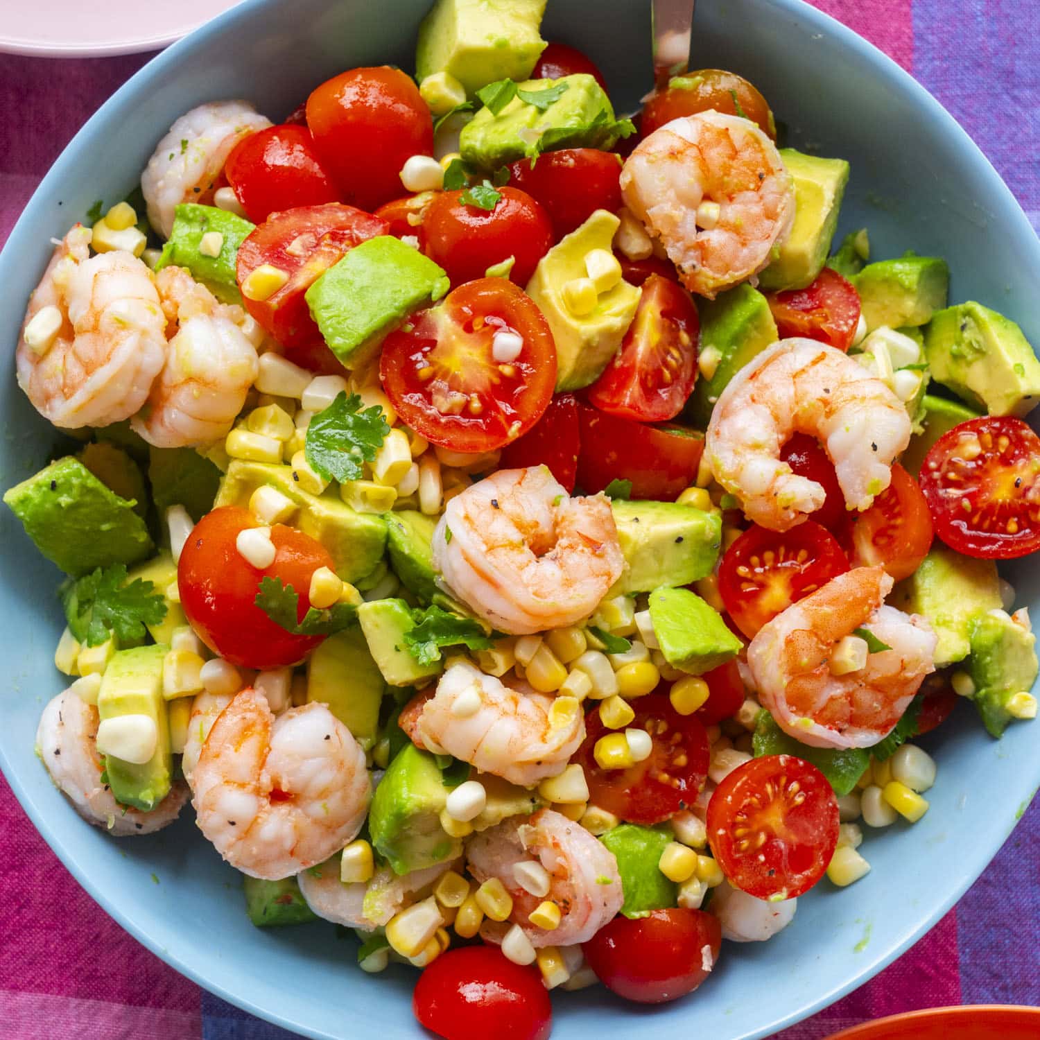 Shrimp Avocado Salad with Corn and Lime