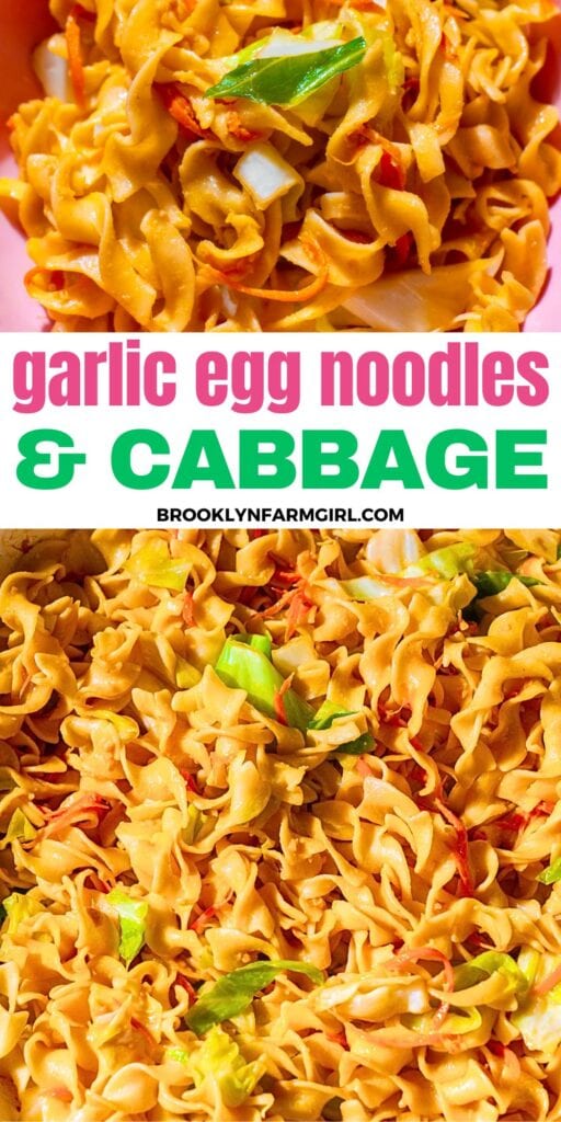 Quick and cozy garlic egg noodles with cabbage, tossed in a savory soy-sesame sauce. A simple two-pot dinner ready in under 30 minutes!