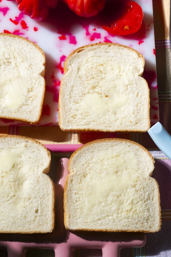 white bread buttered