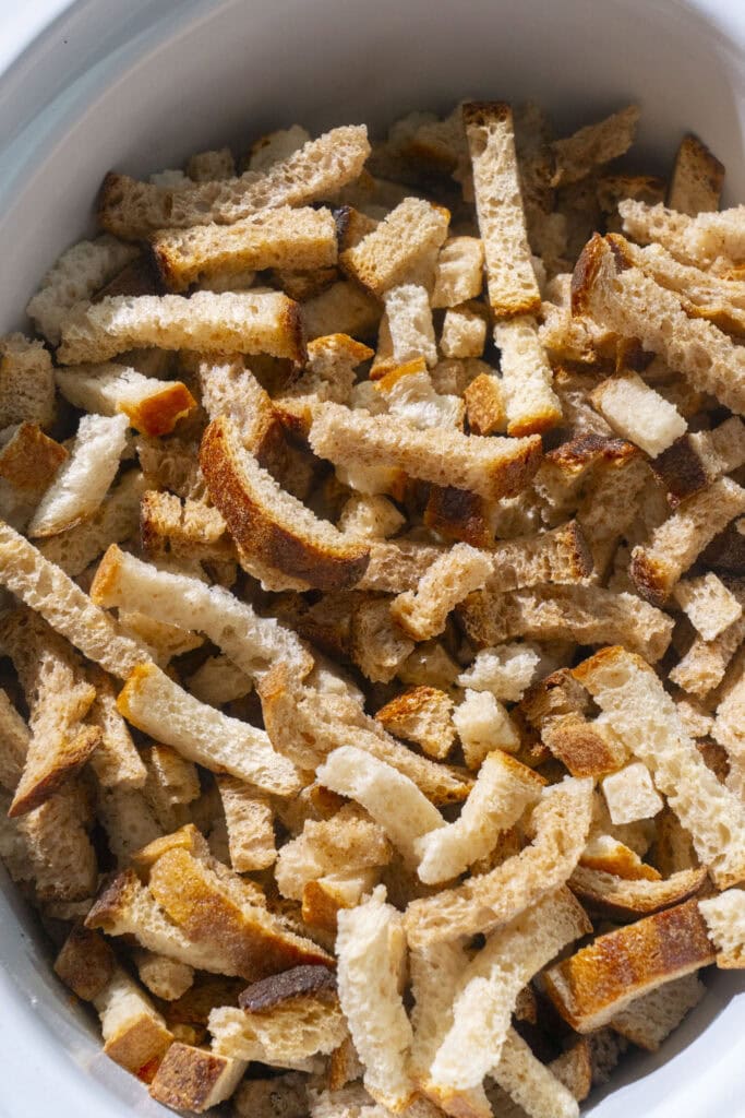 bread crumbs in crockpot.
