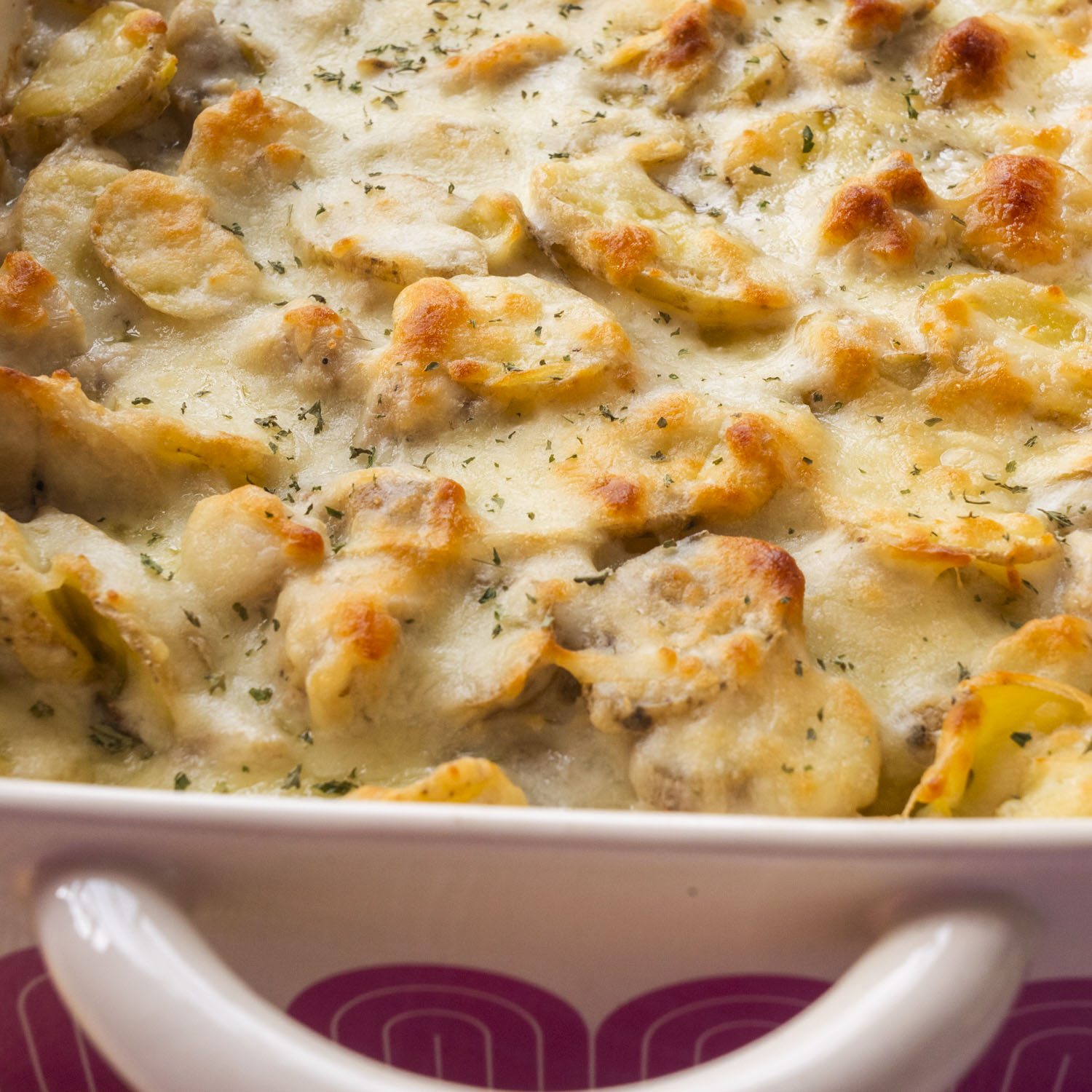 Chicken Alfredo Casserole with Fingerling Potatoes