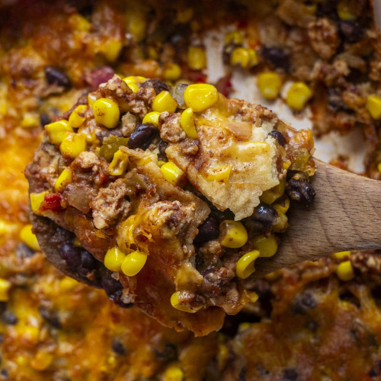 Ground Chicken Taco Casserole with Corn Tortillas