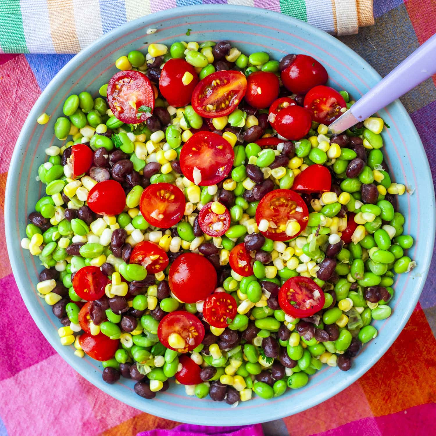 Fresh Edamame Salad with Lime Dressing